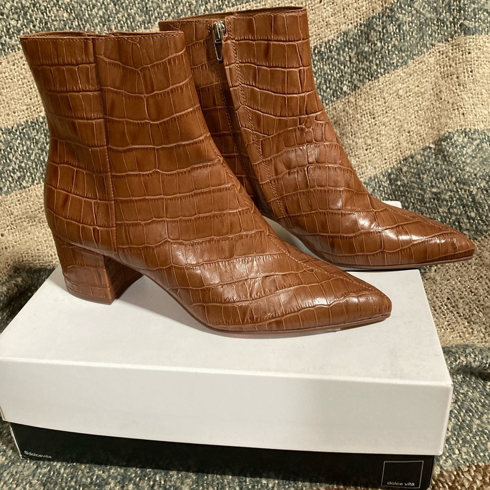 Cognac Leather boots